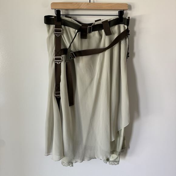 Diesel Dresses & Skirts - NEW WITH TAGS Diesel O Leilani Y2K Skirt Medium Belted Satin Asymmetrical Nude